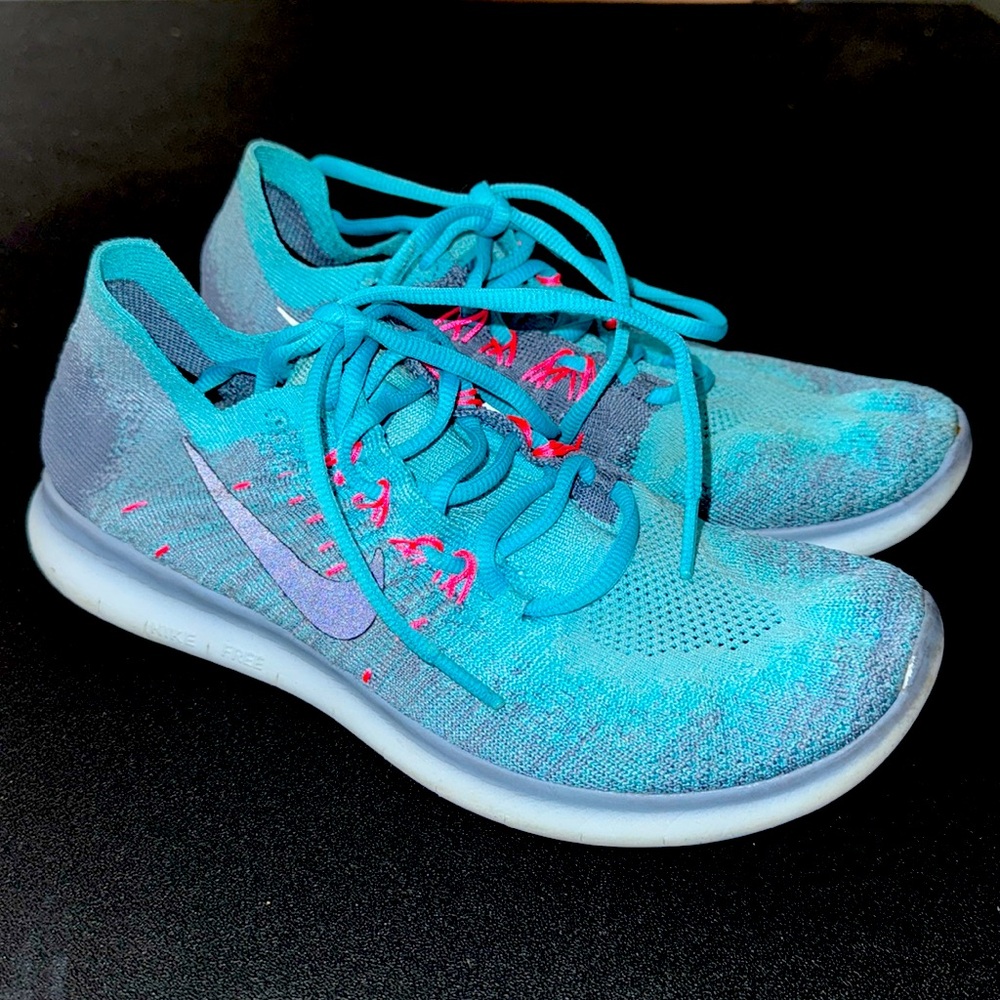 NIKE FREE RUN FLYKNIT blue 8 M women